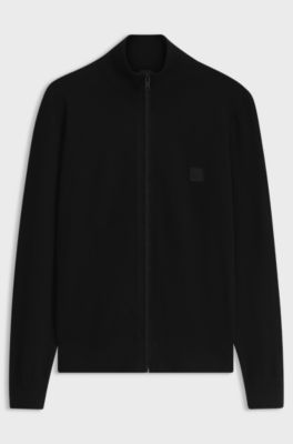 Knitted jacket in cotton and cashmere, Black