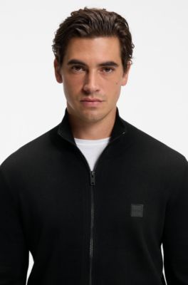 Knitted jacket in cotton and cashmere, Black