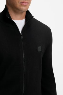 Knitted jacket in cotton and cashmere, Black