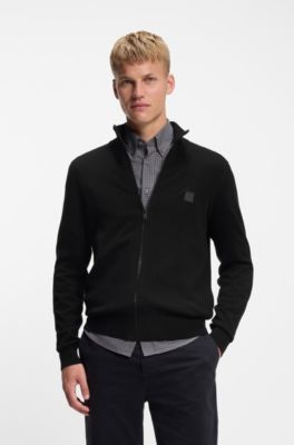 Knitted jacket in cotton and cashmere, Black