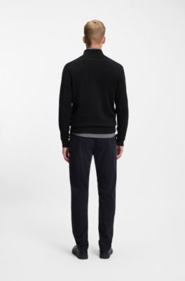 Knitted jacket in cotton and cashmere, Black