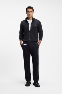 Knitted jacket in cotton and cashmere, Dark Blue