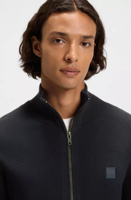 Knitted jacket in cotton and cashmere
