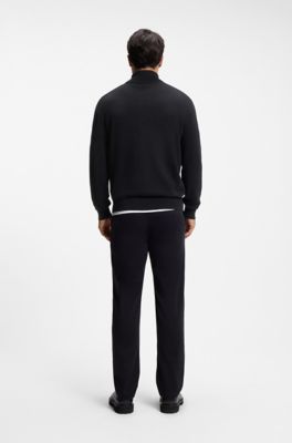 Knitted jacket in cotton and cashmere, Dark Blue