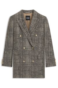Regular-fit blazer with herringbone check, Patterned