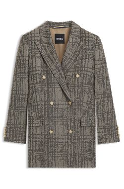 Regular-fit blazer with herringbone check