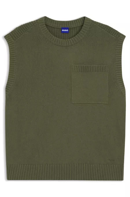 Relaxed-fit knit T-shirt with chest pocket