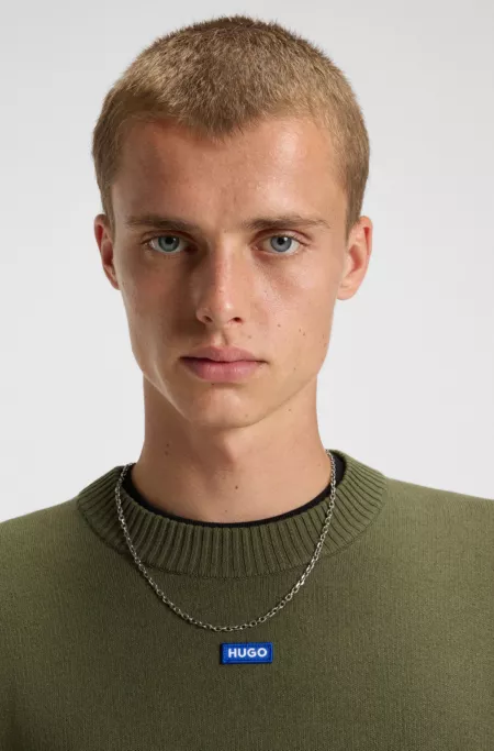 Pull Relaxed avec badge logoté bleu