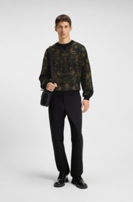 Relaxed-fit sweater with tapestry jacquard, Patterned