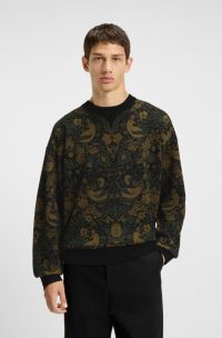 Relaxed-fit sweater with tapestry jacquard, Patterned