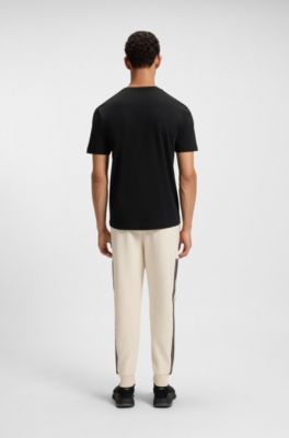 Pima-cotton T-shirt with gloss logo, Black
