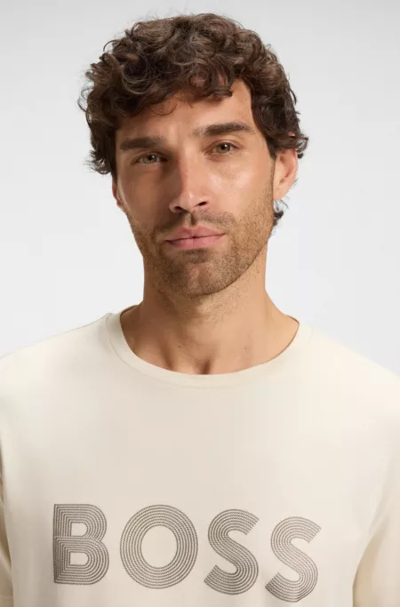 T-Shirt aus Pima-Baumwolle mit schimmerndem Logo