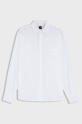 Oversized-fit blouse in cotton, White
