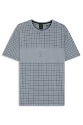 Pima-cotton T-shirt with check print 1