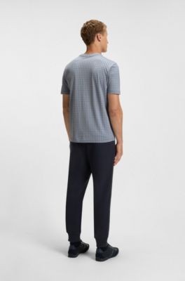 T-shirt i pimabomull med rutm&ouml;nster, Gr&aring;