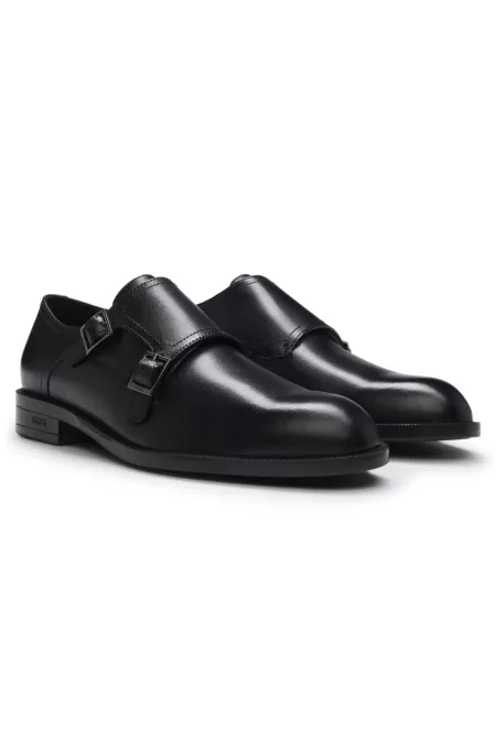Double-monk shoes in leather