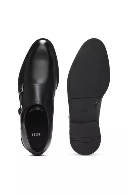 Double-monk shoes in leather