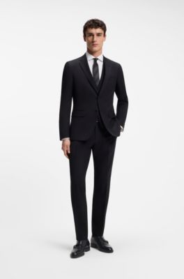 Double-monk shoes in leather, Black