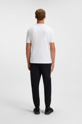 Two-pack of cotton T-shirts with logos, White / Black