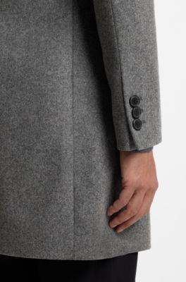 Slim-fit formal coat with a melange finish, Light Grey