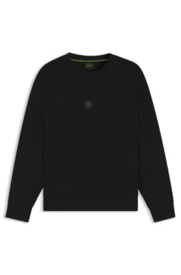 Cotton-blend sweatshirt with Double B monogram, Black