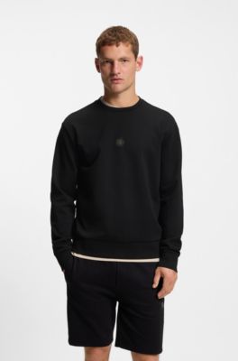 Cotton-blend sweatshirt with Double B monogram, Black