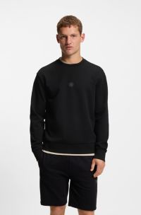 Cotton-blend sweatshirt with Double B monogram, Black
