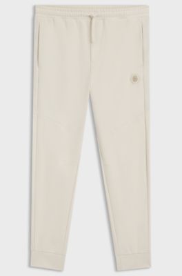 Cotton-blend tracksuit bottoms with Double B monogram, Natural