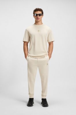 Pantaloni della tuta in misto cotone con monogramma Double B, Colore neutro