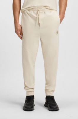 Cotton-blend tracksuit bottoms with Double B monogram, Natural