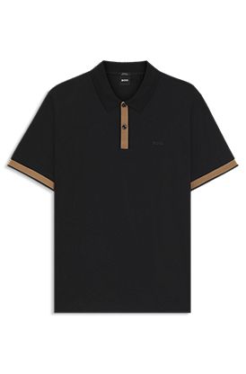 Mercerised-cotton slim-fit polo shirt with structured trims