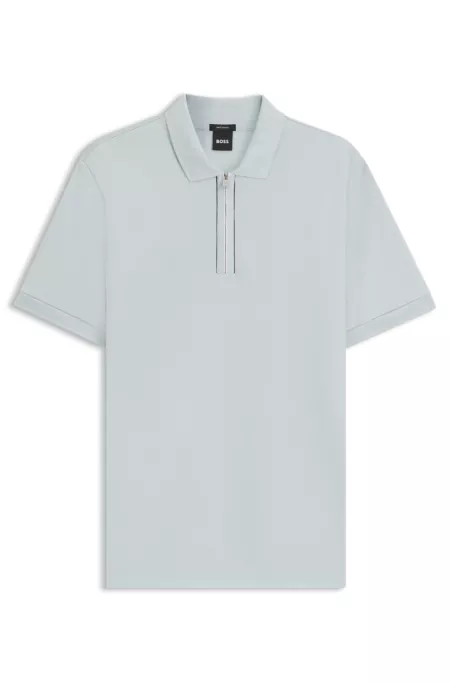 Poloshirt aus merzerisierter Baumwolle mit Reißverschlussleiste