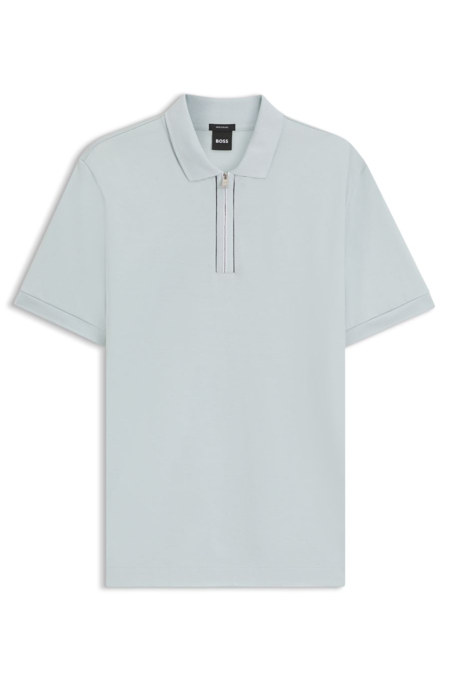 BOSS Paras 65 Zip-Placket Polo — Navy