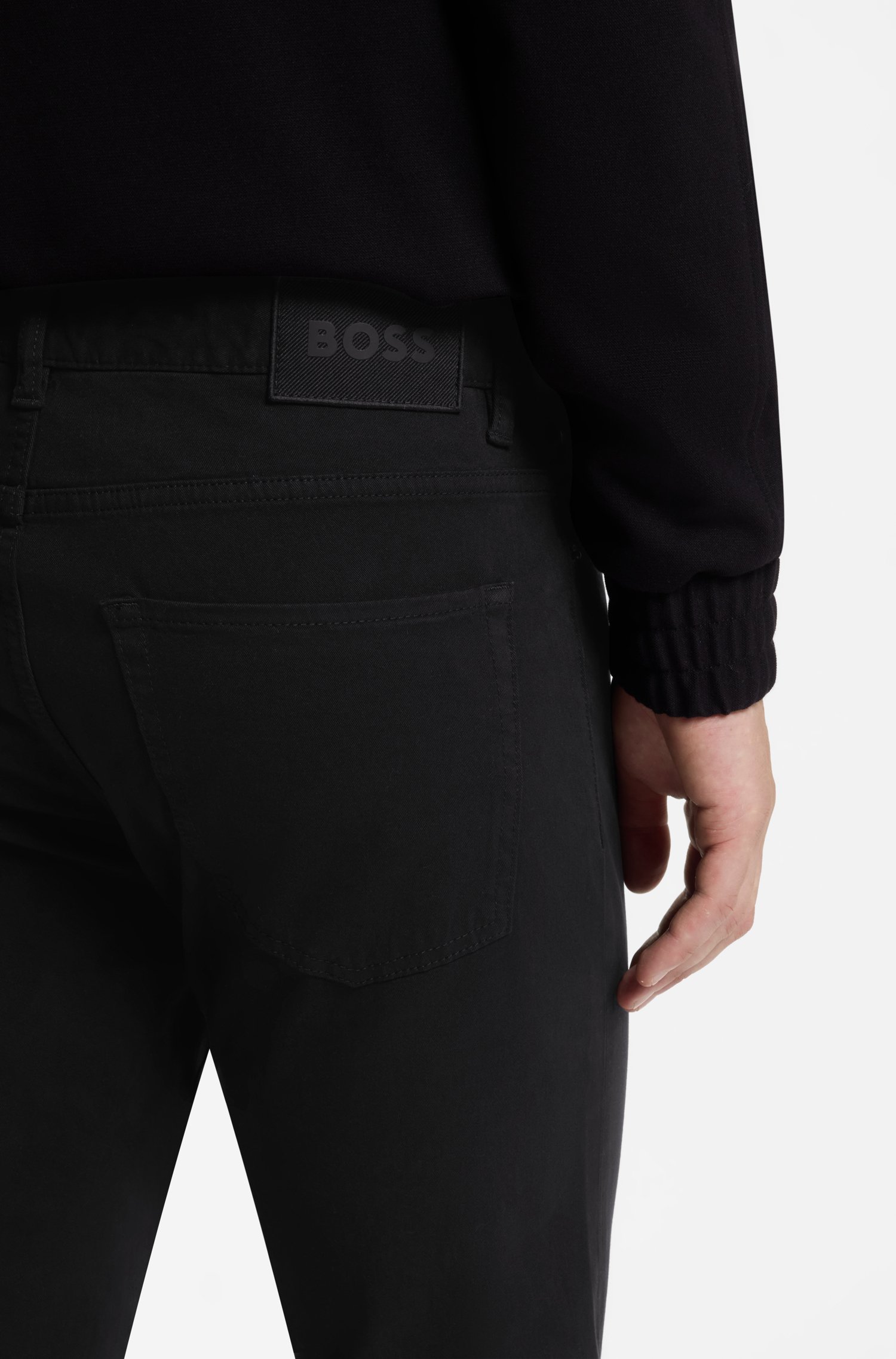 Boss Delaware slim-fit trousers in stretch-cotton gabardine byxor herr – bild 3