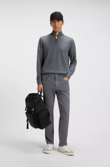 Delaware slim-fit trousers in stretch-cotton twill