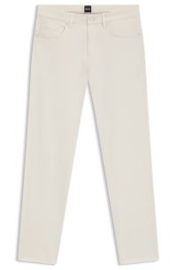 Delaware slim-fit trousers in stretch-cotton twill, White