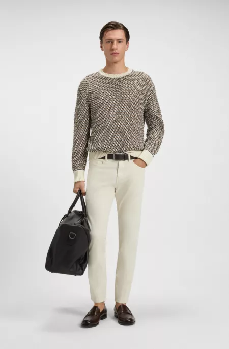 Delaware slim-fit trousers in stretch-cotton twill
