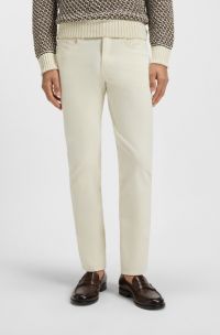 Delaware Slim-Fit Hose aus elastischem Baumwoll-Twill, Weiß