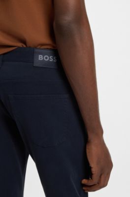 Delaware Slim-Fit Hose aus elastischer Baumwoll-Gabardine, Dunkelblau