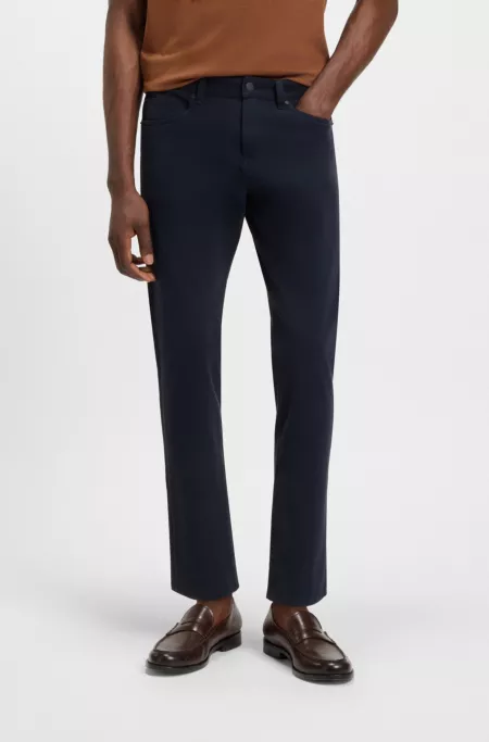Delaware slim-fit trousers in stretch-cotton twill
