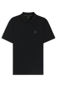 Polo van katoenpiqué met Double B-monogram, Zwart