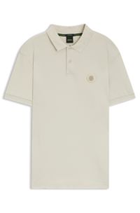 Pima-cotton polo shirt with Double B monogram, Natural