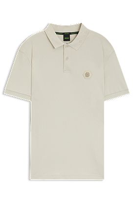 Pima-cotton polo shirt with Double B monogram