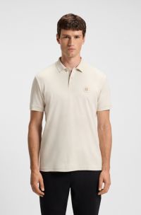 Poloshirt aus Pima-Baumwolle mit Double-B-Monogramm, Natur