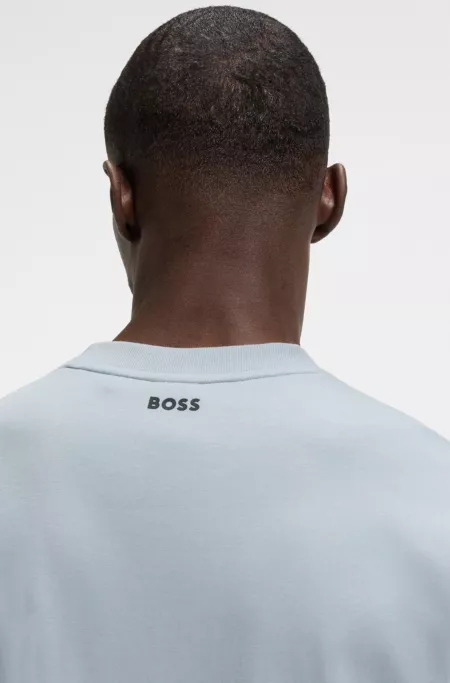 Relaxed-fit T-shirt with tennis-inspired mesh-print logo