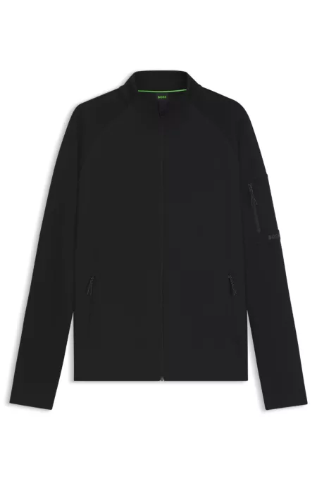 Regular-fit zip-up sweatshirt with decorative reflective details