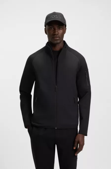 Regular-fit zip-up sweatshirt with decorative reflective details