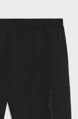 Regular-fit tracksuit bottoms with decorative reflective details, Black