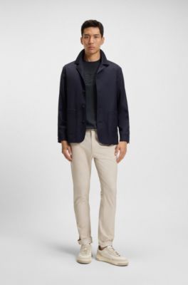 Cotton-jersey T-shirt with logo artwork, Dark Blue