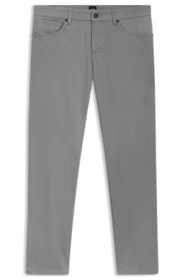 Maine レギュラーフィットパンツ マイクロパターン ストレッチコットン, ダークグレー